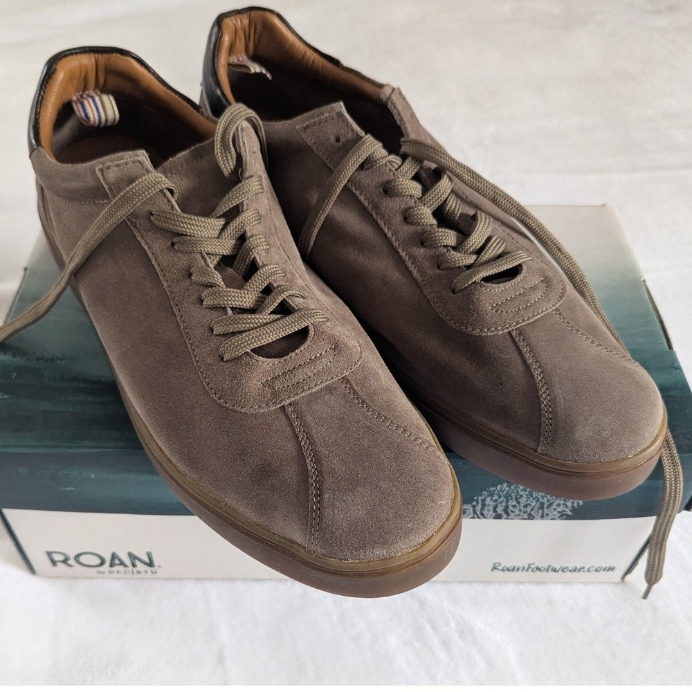 Roan Bed Stu Brainstorm Brown Suede Leather Lace Up Sneakers Sz 13 Minimalist